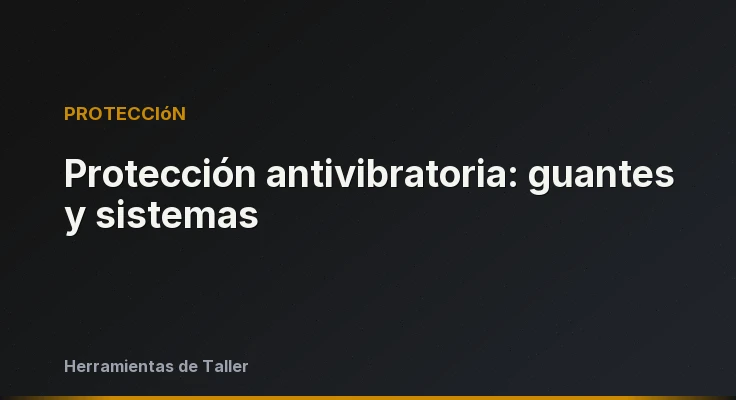 Protección antivibratoria: guantes y sistemas