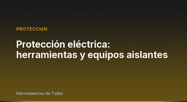 Protección eléctrica: herramientas y equipos aislantes